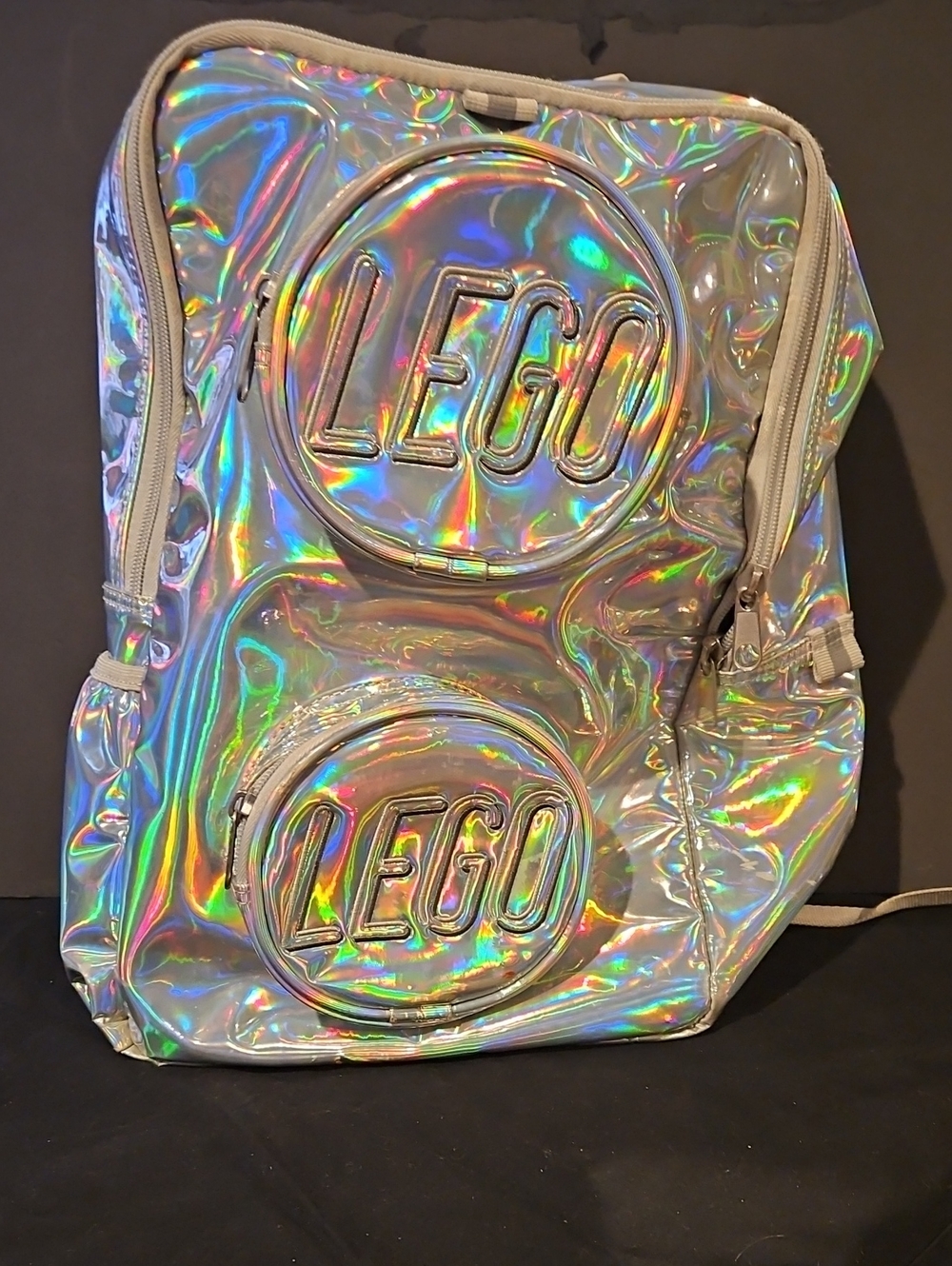 Lego Holographic Iridescent Backpack in Silver with Rainbow Sheen